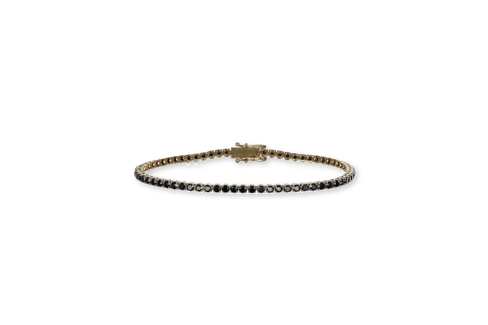 3.52ct Natural Black Diamond Tennis Bracelet 14K Yellow Gold