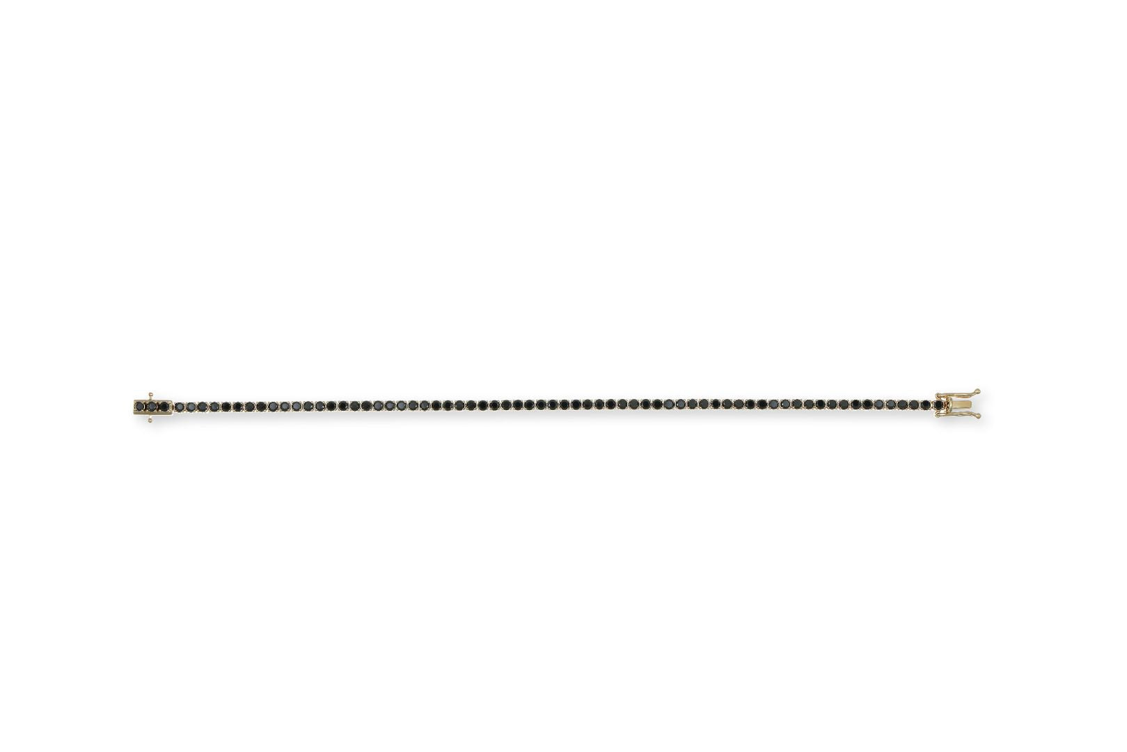 3.52ct Natural Black Diamond Tennis Bracelet 14K Yellow Gold