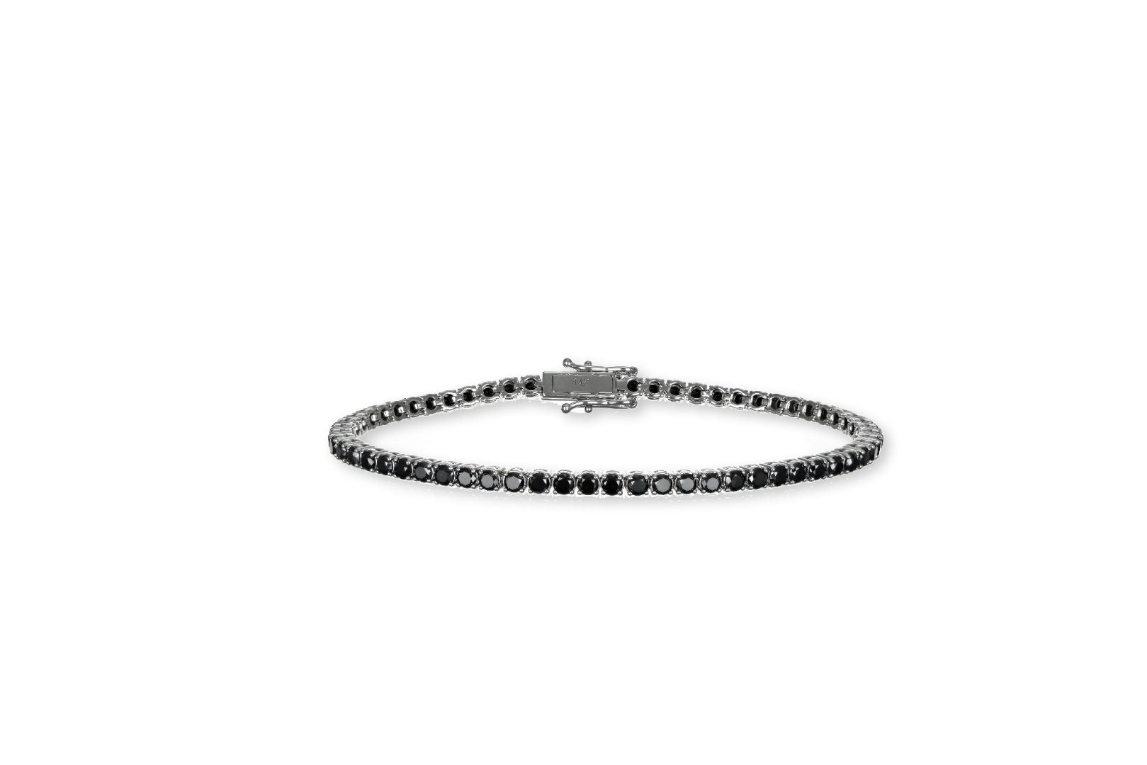 4.51ct Natural Black Diamond Tennis Bracelet 14K White Gold