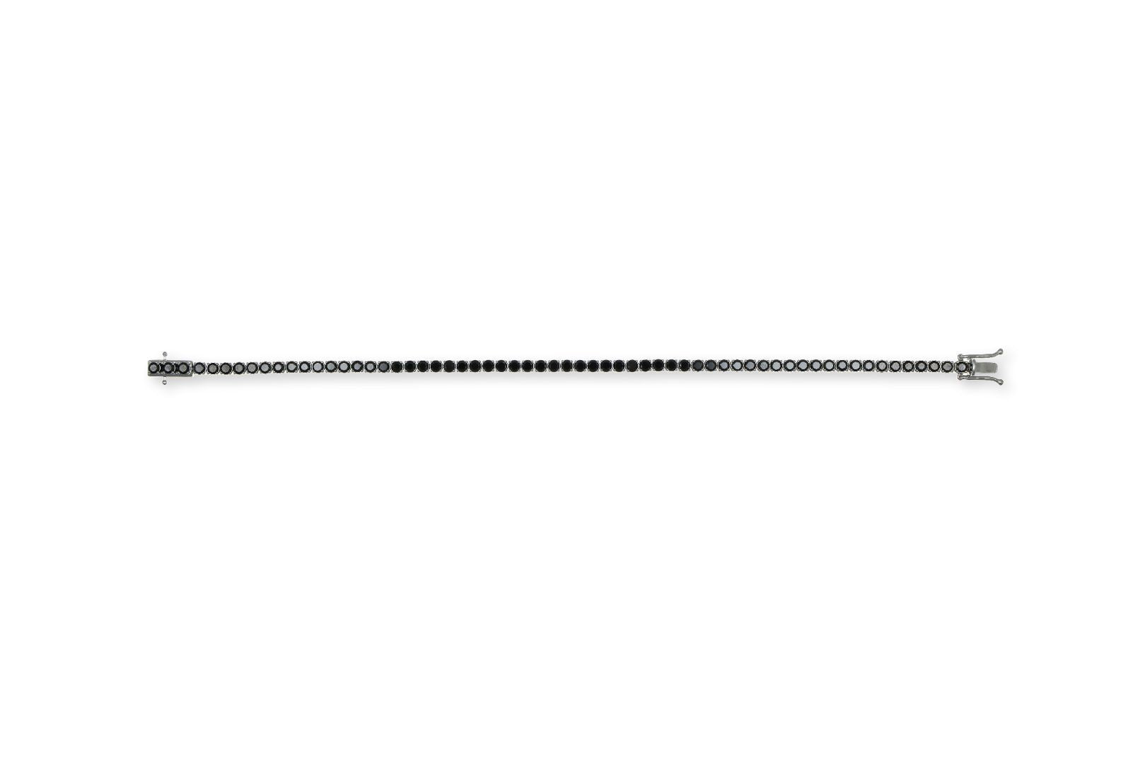 4.51ct Natural Black Diamond Tennis Bracelet 14K White Gold