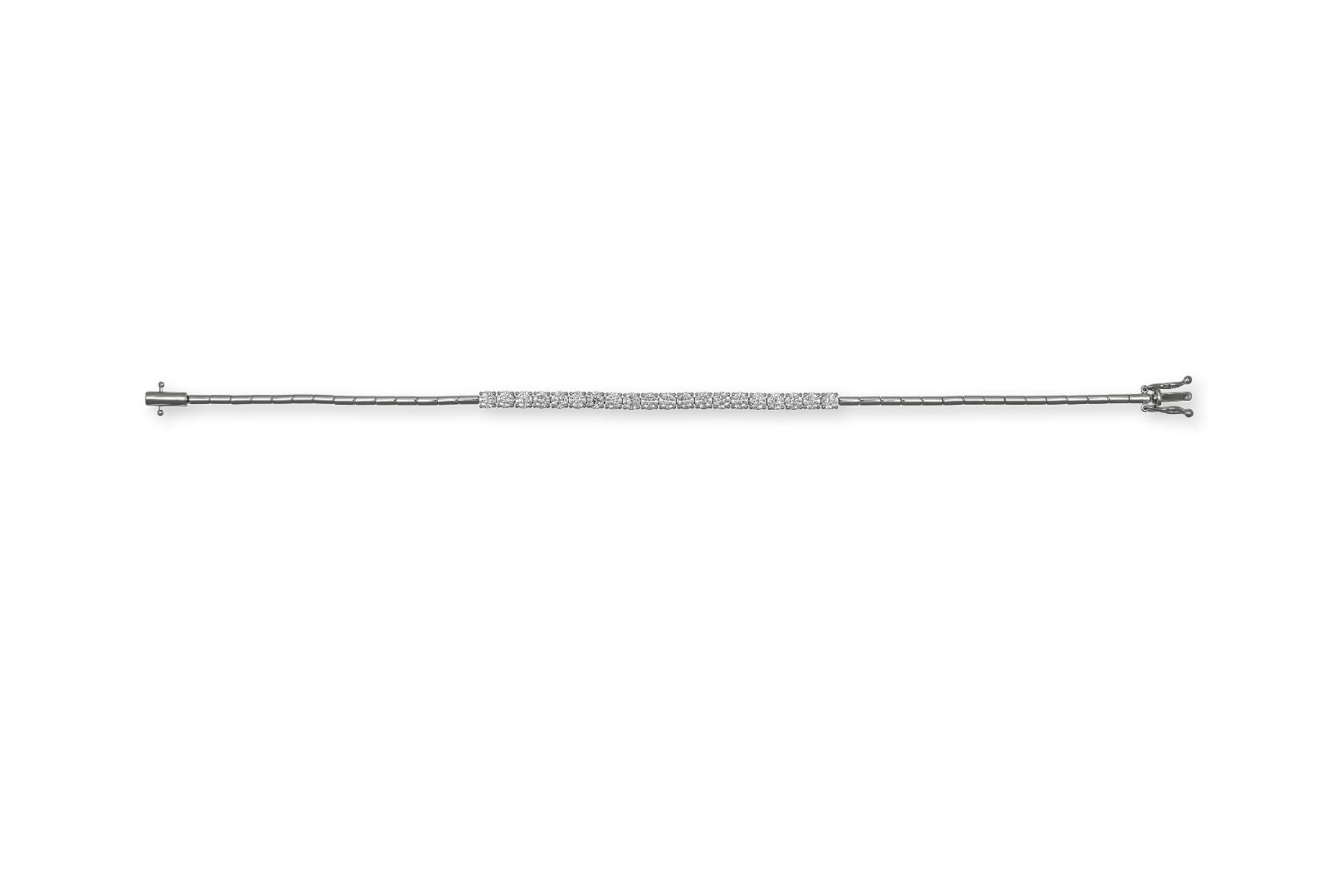1.72ct Lab-Grown Diamond Half Tennis Bracelet 18K White Gold