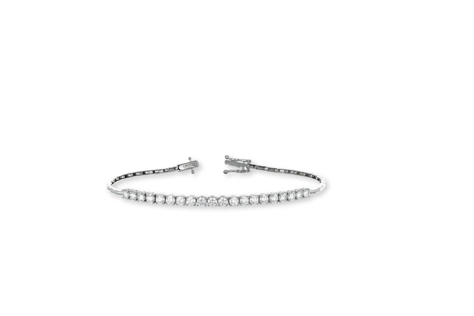 1.72ct Lab-Grown Diamond Half Tennis Bracelet 18K White Gold