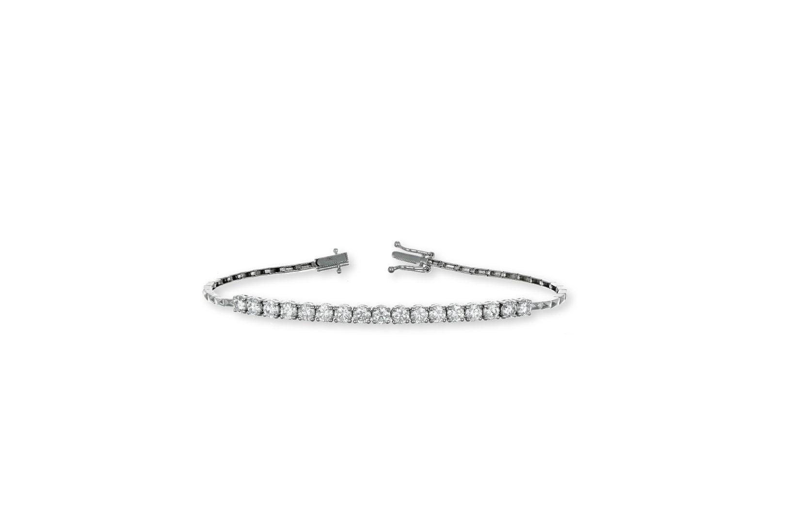 2.12ct Lab-Grown Diamond Half Tennis Bracelet 18K White Gold