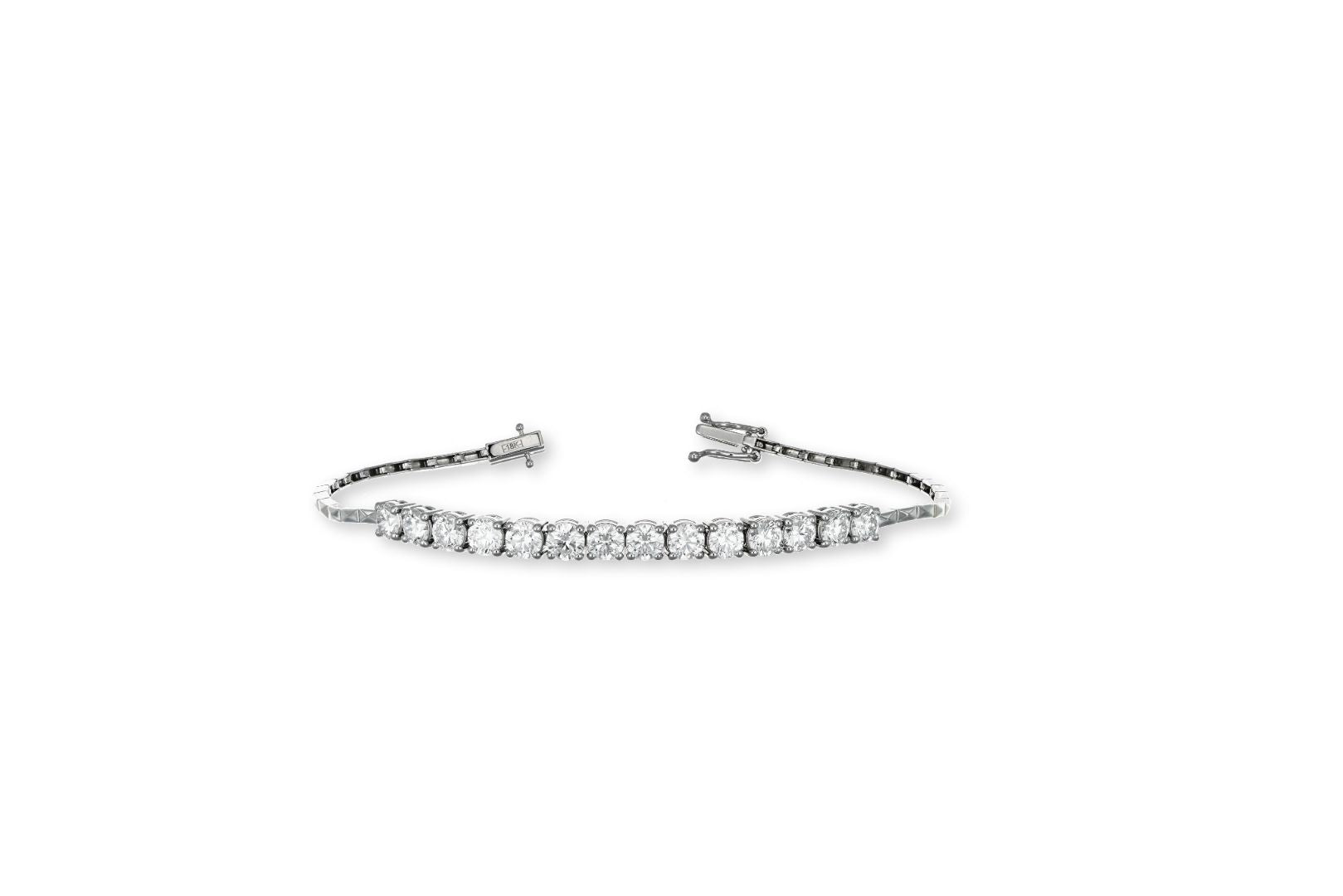 3.50ct Lab-Grown Diamond Half Tennis Bracelet 18K White Gold
