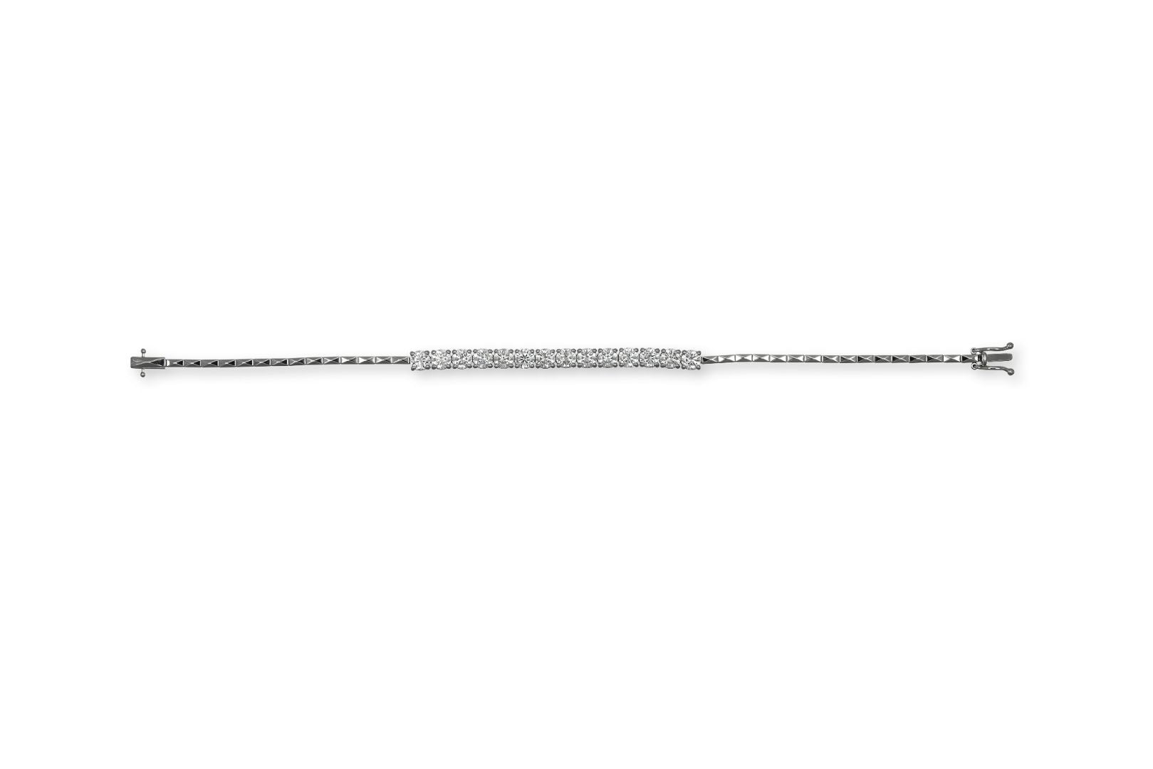 3.50ct Lab-Grown Diamond Half Tennis Bracelet 18K White Gold